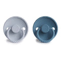 FRIGG Rope Silicone Baby Pacifier 0-6 Months 2-Pack Ocean View/Powder Blue