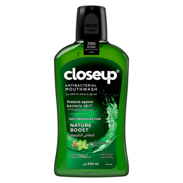 Closeup Nature Boost Antibacterial Mouthwash Alcohol-Free Zinc Formula 500ml