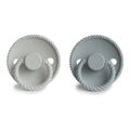 FRIGG Rope Silicone Pacifiers 6-18 Months French Gray/Silver Gray 2 Pack