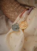 FRIGG Rope Silicone Pacifiers 6-18 Months French Gray/Silver Gray 2 Pack
