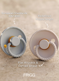 FRIGG Rope Silicone Pacifiers 6-18 Months French Gray/Silver Gray 2 Pack