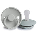 FRIGG Rope Silicone Pacifiers 6-18 Months French Gray/Silver Gray 2 Pack