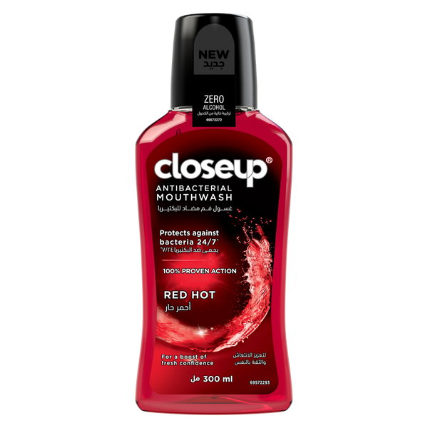Closeup Red Hot Mouthwash Alcohol-Free Zinc Formula 300ml
