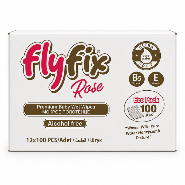 Flyfix Baby Wet Wipes Rose Scented Alcohol-Free pH-Balanced