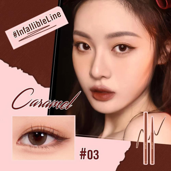 Pink Flash Eyeliner 03 Caramel Precise Tip Smudge-Proof 0.1g