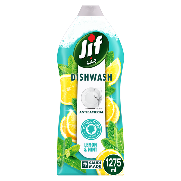 Jif Antibacterial Dishwashing Liquid Lemon & Mint 1275 ml