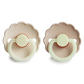 FRIGG Daisy Latex Baby Pacifier Scalloped Flower Design 6-18 Months Cream/Croissant 2-Pack