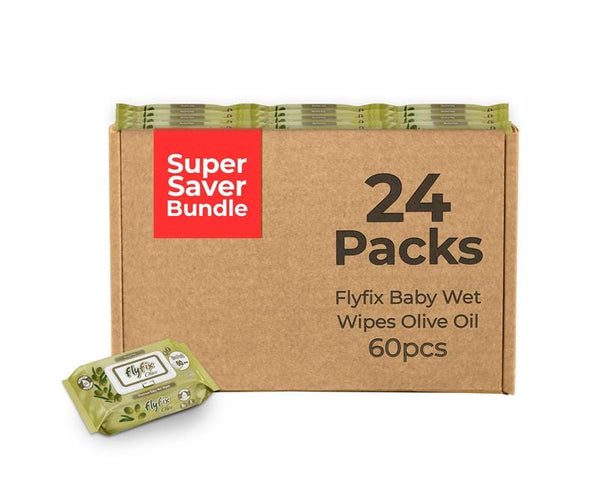Flyfix Baby Wet Wipes Olive Oil Alcohol-Free Gentle Cleansing