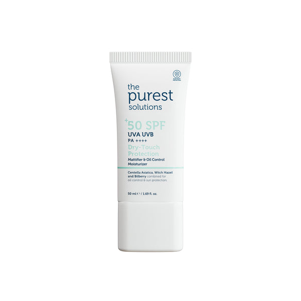 The Purest Solutions Dry Touch Sunscreen SPF 50+ Mattifying UVA/UVB Blue Light Protection 50 ml