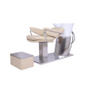 Salon System Tall Beige Hair Washing Chair With Ceramic Basin, Mixer and Handheld Shower