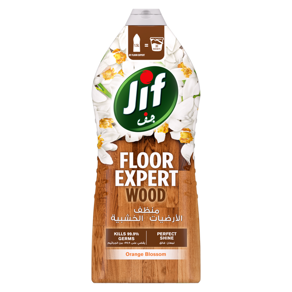 Jif Floor Expert Liquid Cleaner for Wood Floors, Orange Blossom, 1.5 L