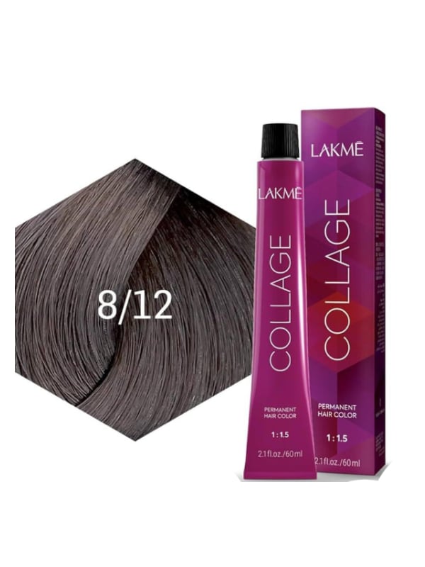 Lakme - Lakme Collage Permanent Hair Colour 8/12 Light Blonde Violet Gray, 60 ml