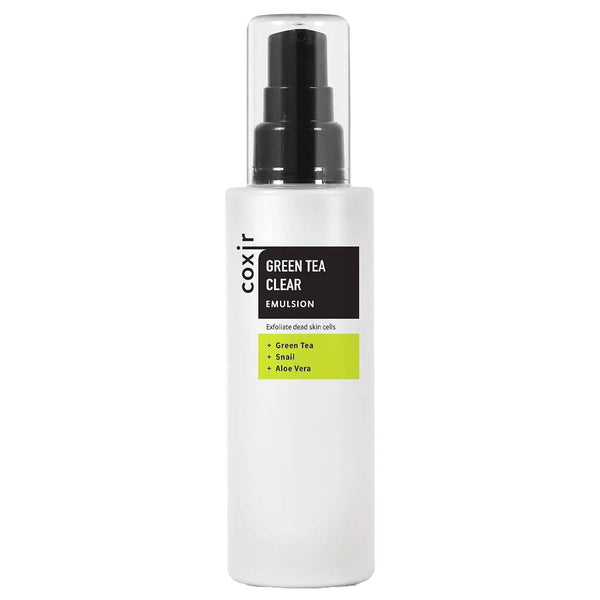 Coxir Green Tea Clear Emulsion Lightweight Hydrating Snail Mucin 100ml