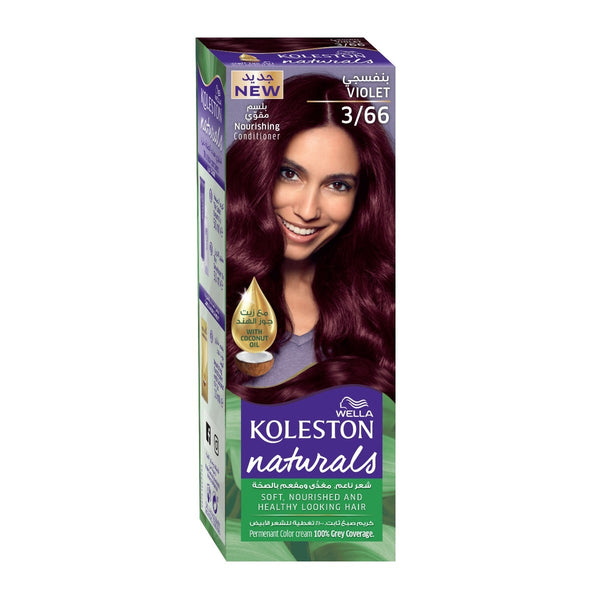 Koleston Natural 3/66 Violet Hair Dye Tube, White Hair Coverage