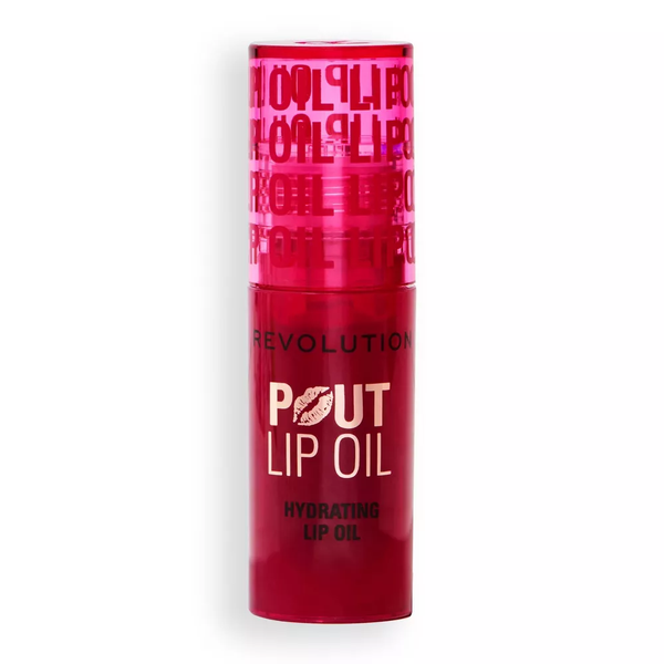 Revolution Pout Hydrating Lip Oil Lightweight Formula Cherry Red