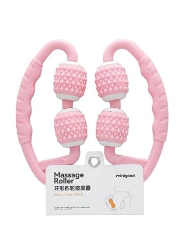 Minigood 4-Wheel Circular Leg and Neck Massage Roller, Textured Wheels, Lightweight