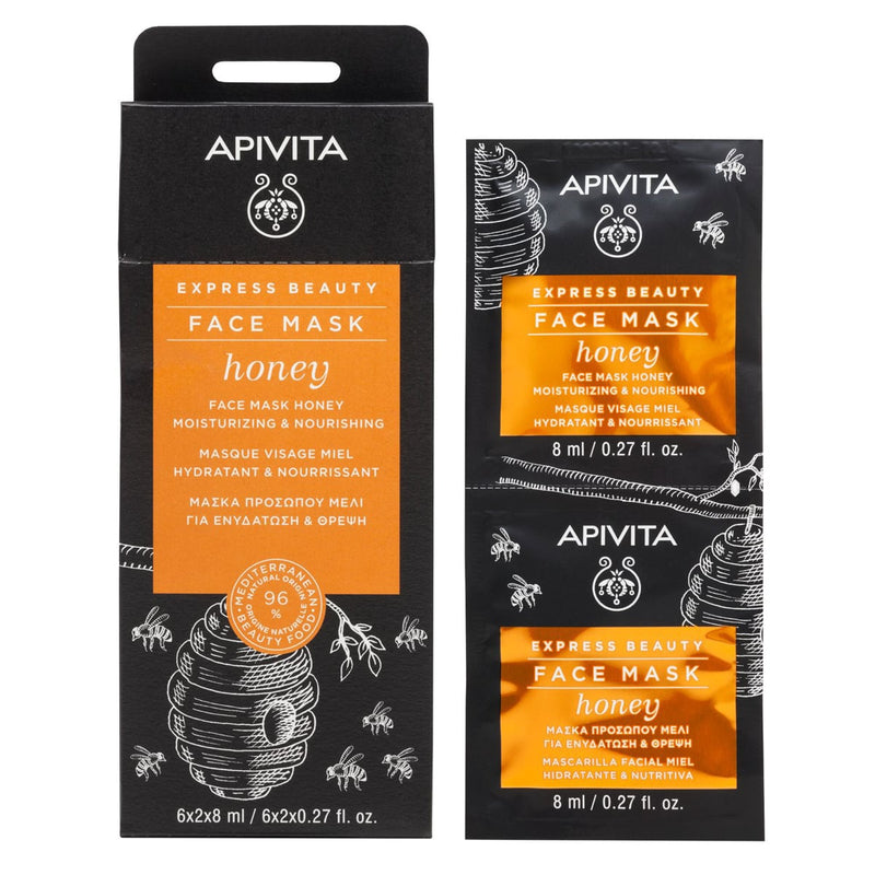 Apivita Express Beauty Moisturizing & Nourishing Face Mask Honey, 6-Pack