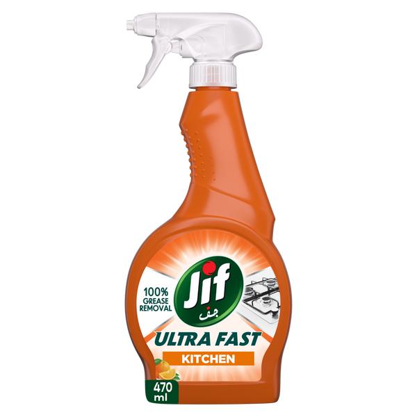 Jif Ultra Fast Kitchen Surface Cleaner Spray Fast-Acting Formula 470ml
