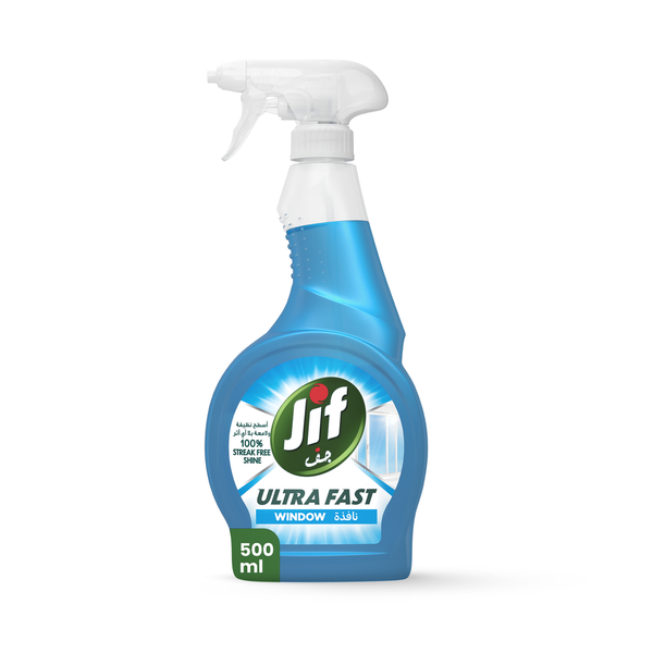 Jif Ultra Fast Window Glass Cleaner Spray Fast-Acting Formula 500ml