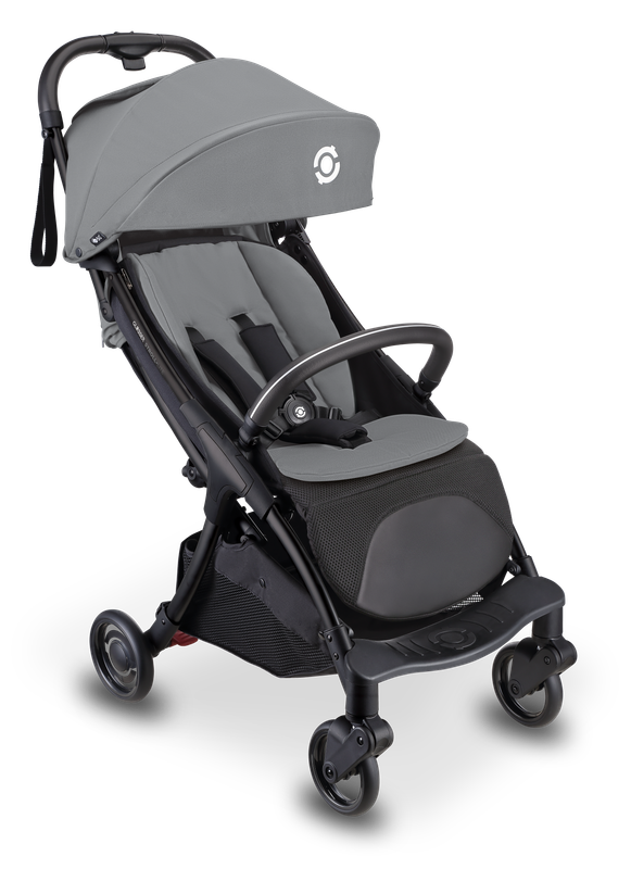Globber Stroll Lite Stroller Grey One-Hand Fold Reclining Seat UPF 50+ Canopy