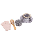 Spa System 4-Piece Bath Accessories Set with Mesh Sponge, Body Brush, Loofah and Shower Cap BK25-155