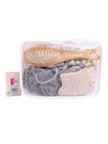 Spa System 4-Piece Bath Accessories Set with Mesh Sponge, Body Brush, Loofah and Shower Cap BK25-155