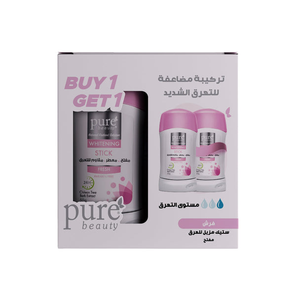 Pure Beauty Deo Stick Fresh Deodorant Dual Pack, 1+1