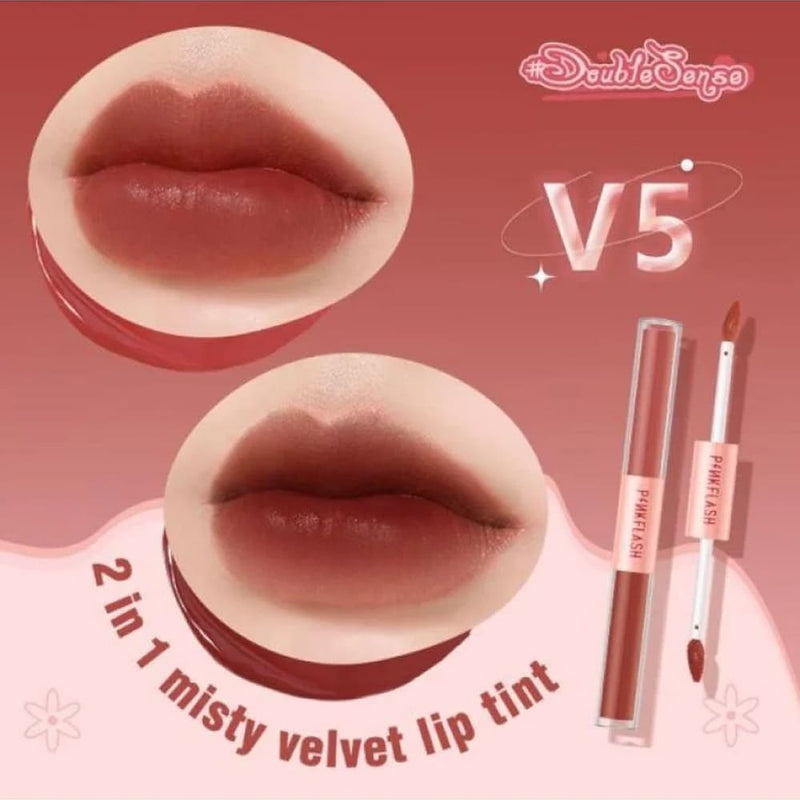 Pink Flash Duo Lipstick & Lip Gloss V05 Dual-Ended Matte and Shine Finish