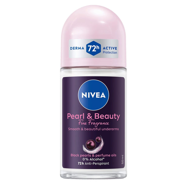 NIVEA Pearl & Beauty Black Pearl Deodorant Roll-On Alcohol-Free 50ml