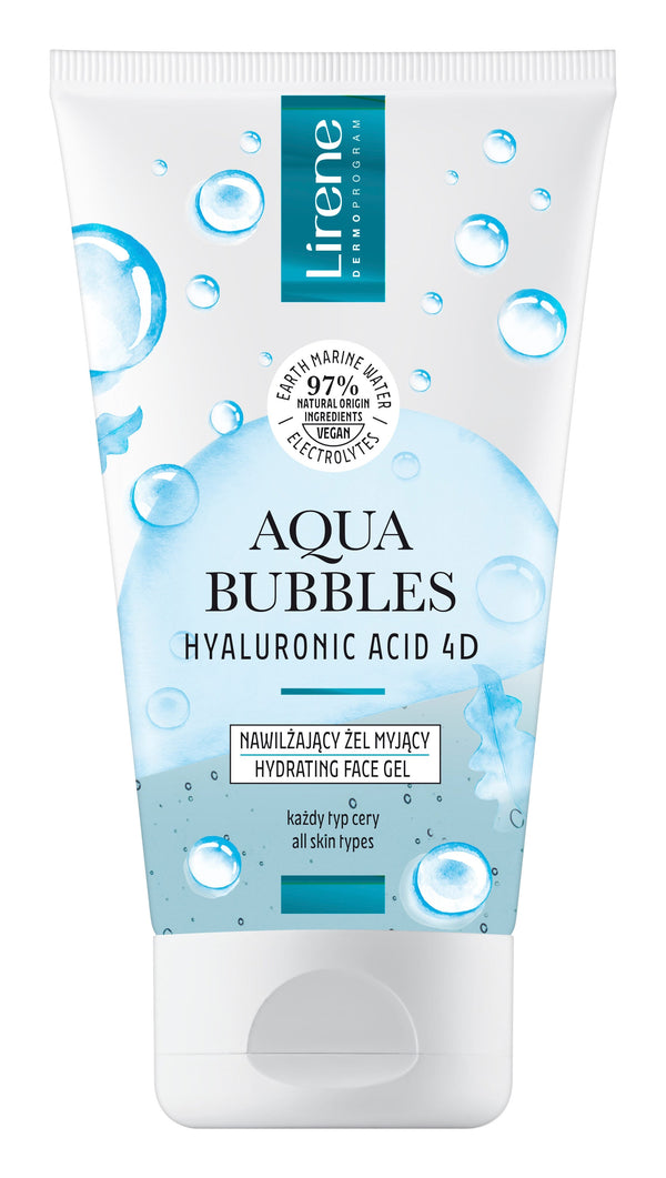 Lirene Aqua Bubbles Face Cleansing Gel with Hyaluronic Acid, Aloe and Vitamins