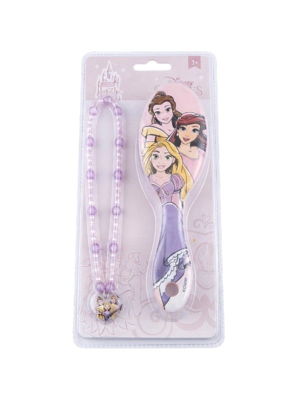 Fab Lab Princess Hairbrush Soft Flexible Bristles with Pendant Necklace Assorted Colors