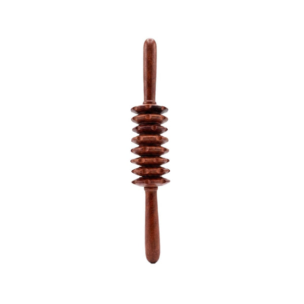 Spa System Wooden Massage Tool with Grooved Rollers and Handles - B119