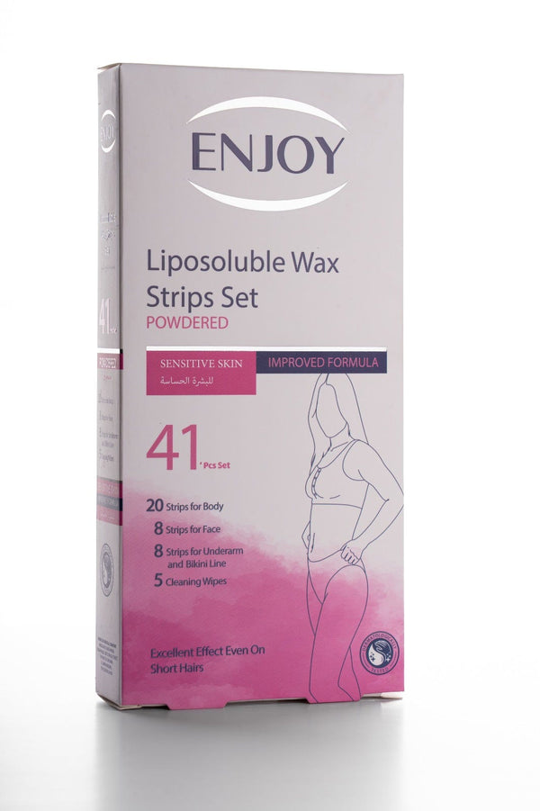Enjoy Liposoluble Wax Strips Set Sensitive Skin Hair Removal 41 Pieces