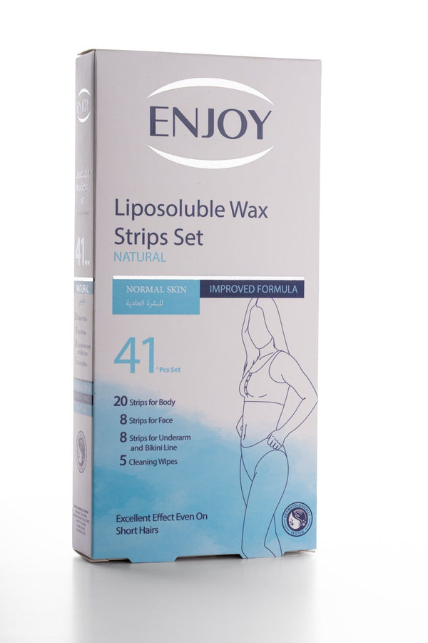 Enjoy Liposoluble Wax Strips Set Normal Skin Face Body 41 Pieces