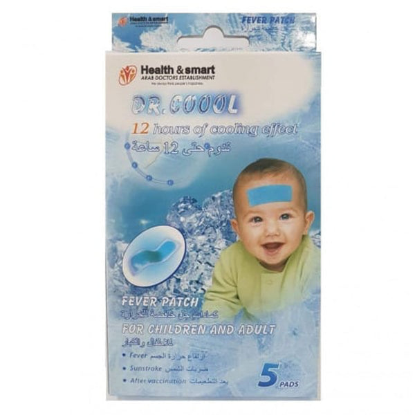 Dr.Coool Health & Smart Cooling Gel Patches, Non-Medicated, 5 Pieces