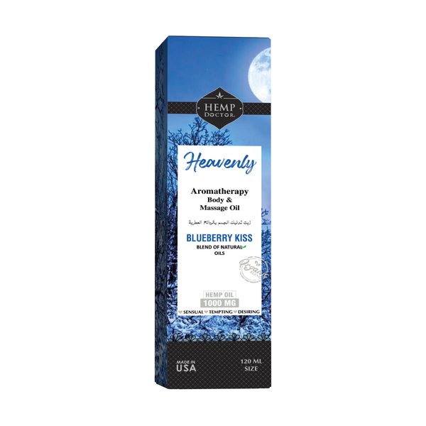 Hemp Doctor Heavenly Massage Oil Non-Greasy Hemp Seed Oil Blueberry Scent 120 ml