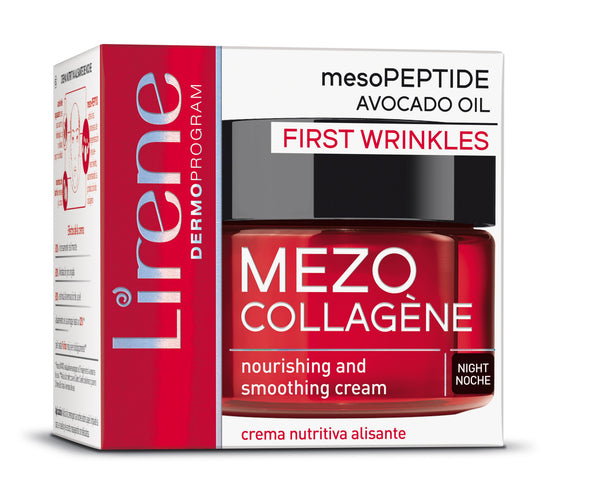 Lirene Mezo-Collagene Night Nourishing Face Cream with Avocado Oil and Shea Butter