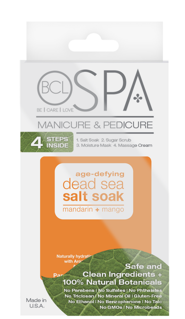 BCL Spa Mandarin Mango 4-Step Skin Care System Kit, Dead Sea Salt, Sugar Scrub, Moisture Mask and Massage Cream