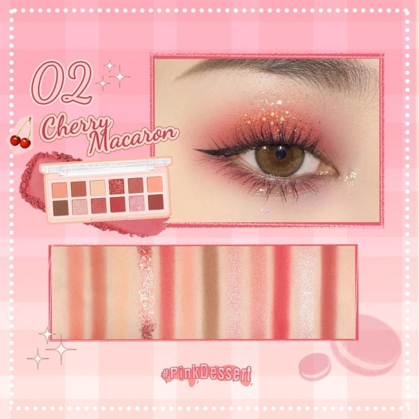 Pink Flash PF-E15 Eyeshadow Palette Matte Shimmer Glitter Cherry Macaron Shade 02
