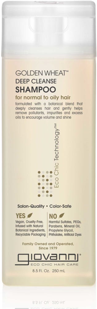 Giovanni Golden Wheat Deep Cleanse Shampoo Liquid Sulfate-Free 250ml