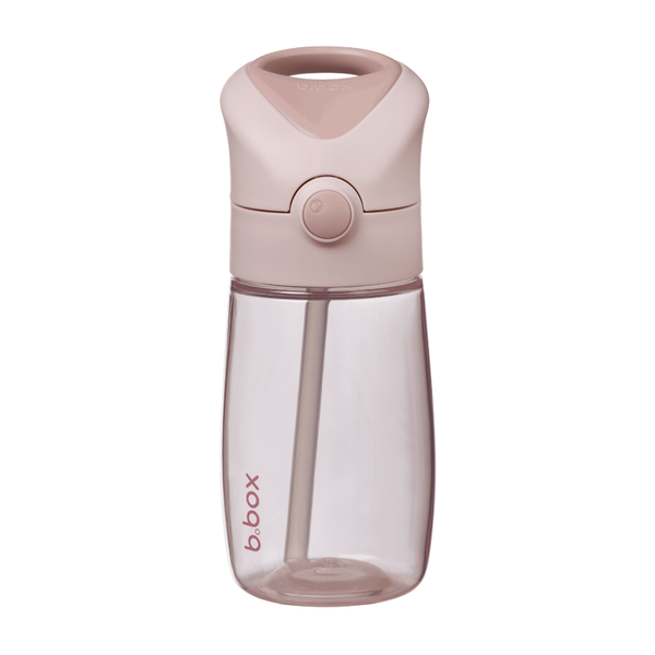 b.box Junior Drink Bottle Free-Flowing Silicone Straw Blush Crush 380 ml