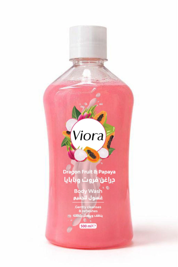 Viora Shower Gel Rich Foaming Formula Dragon Fruit & Papaya Extract 500 ml