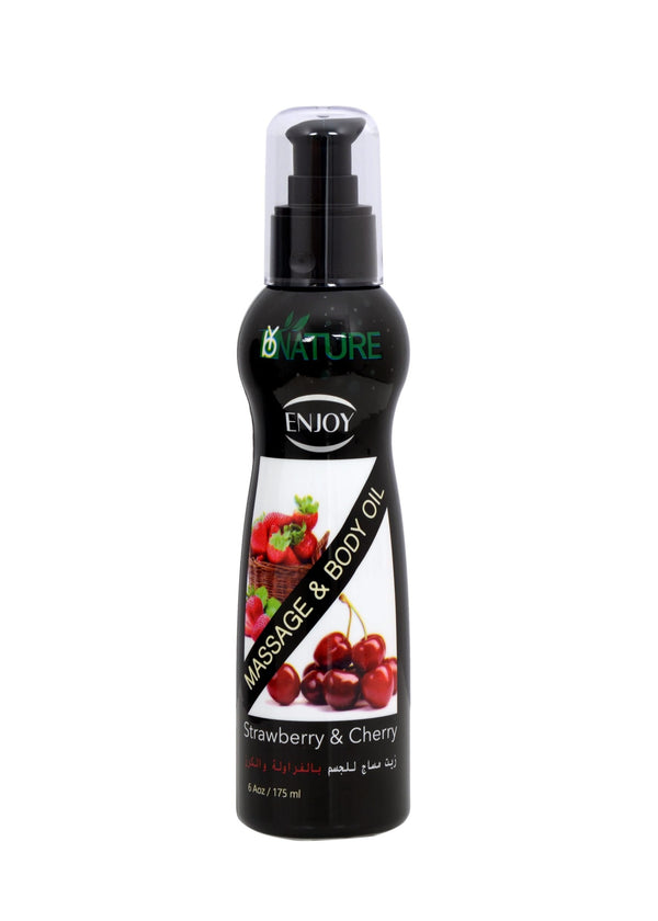 Enjoy Massage Body Oil Nourishing Formula Strawberry & Cherry 175 ml