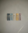 Mushie Silicone Baby Feeding Spoons Soft Tip Ivory 2-Pack