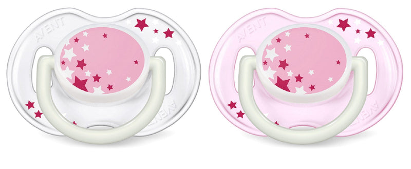 Philips Avent Classic Night Time Silicone Pacifier, Orthodontic Glow Handle, 2-Pack