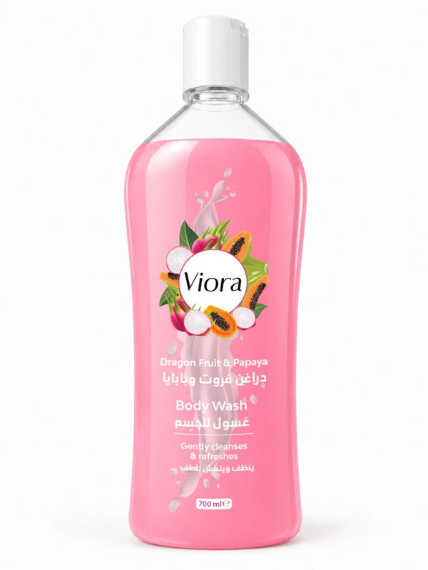 Viora Shower Gel Dragon Fruit & Papaya Extract Foaming Body Cleanser 700 ml