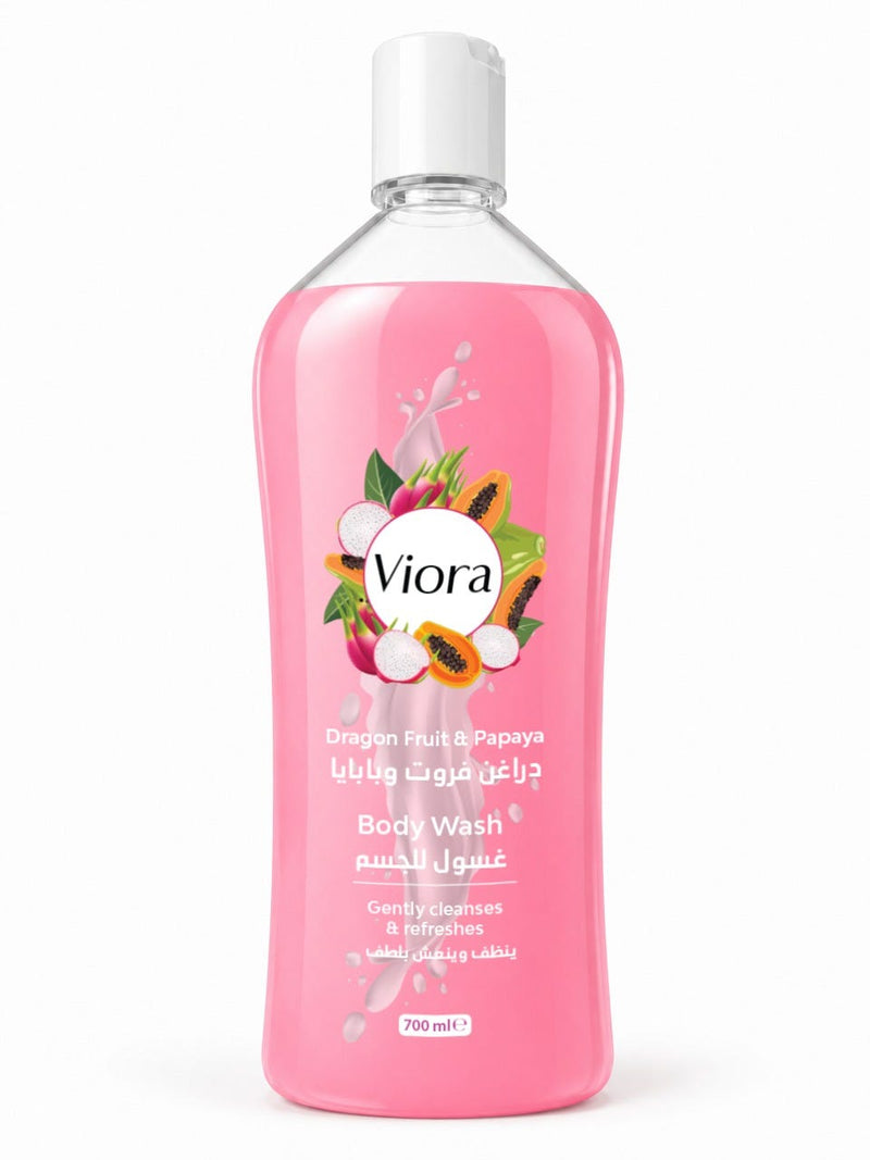 Viora Shower Gel Dragon Fruit & Papaya Extract Foaming Body Cleanser 700 ml