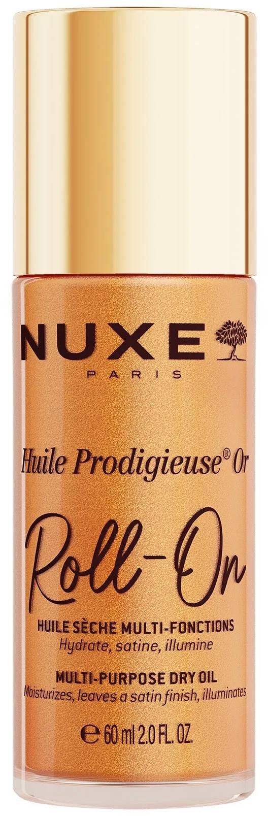 Nuxe Huile Prodigieuse Or Multipurpose Dry Oil Roll-On, Golden Pearly Finish, 60 ml