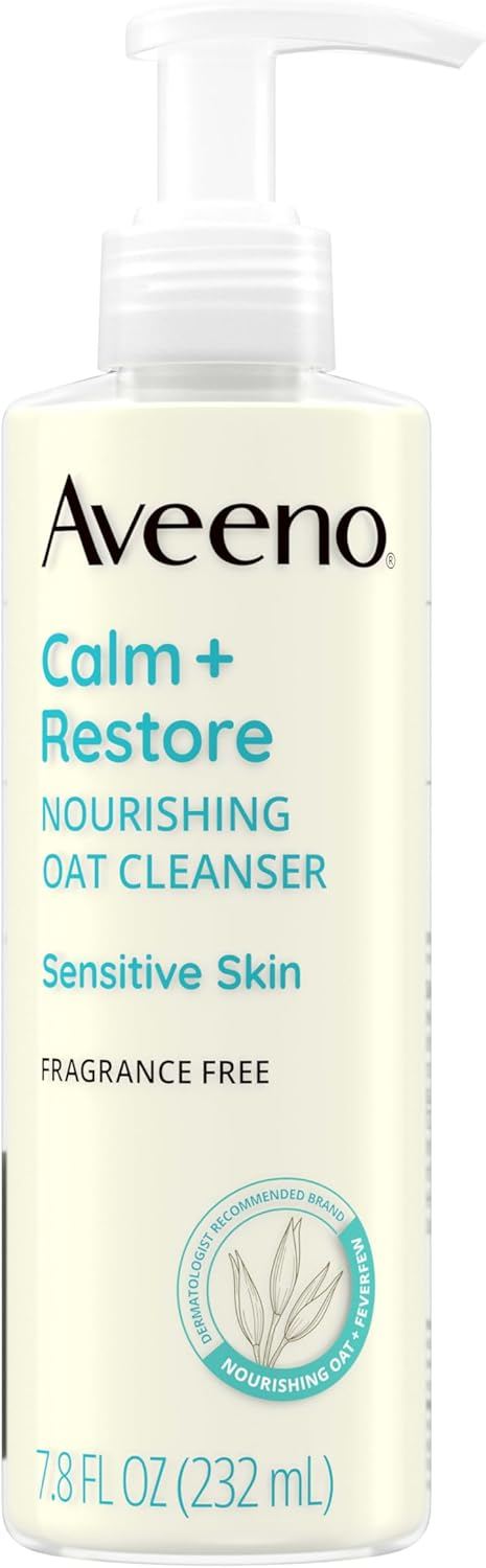 Aveeno Calm + Restore Face Cleanser Fragrance Free Sensitive Skin 232ml