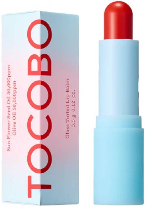 Tocobo Glass Tinted Lip Balm Glossy Finish Tangerine Red 3.5 g